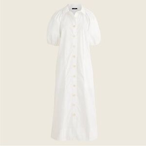 J Crew Collared Cotton Poplin Maxi Dress Shirtdress Item BG487 Size XS
